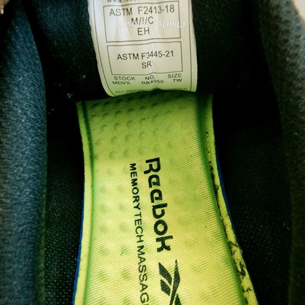 Reebok Sublite Cushion Blk/Orange‎ Comp Toe RB4050 Work Shoe USM-7W W-9W